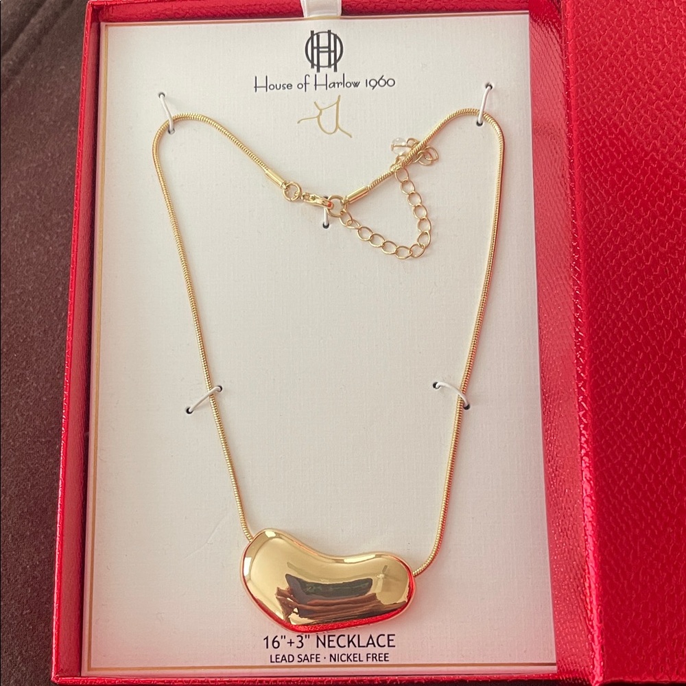 House of Harlow 1960 Gold Bean Necklace